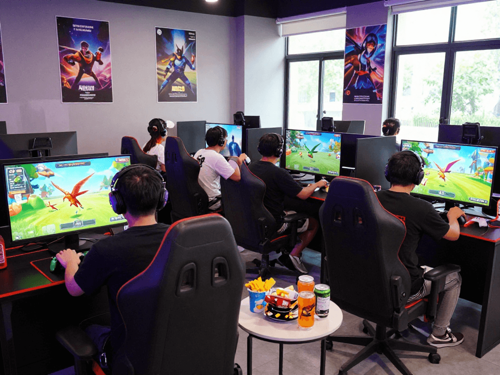 Exciting ROKOK88 bird-catching gaming scene with players competing in a vibrant virtual arena.