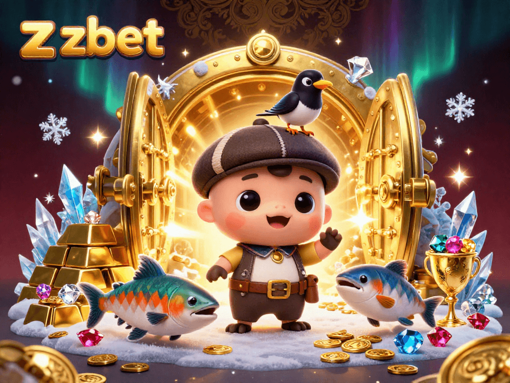 Engage with zbet's vibrant gaming world, featuring a cute baby Nessie and playful gold elements.