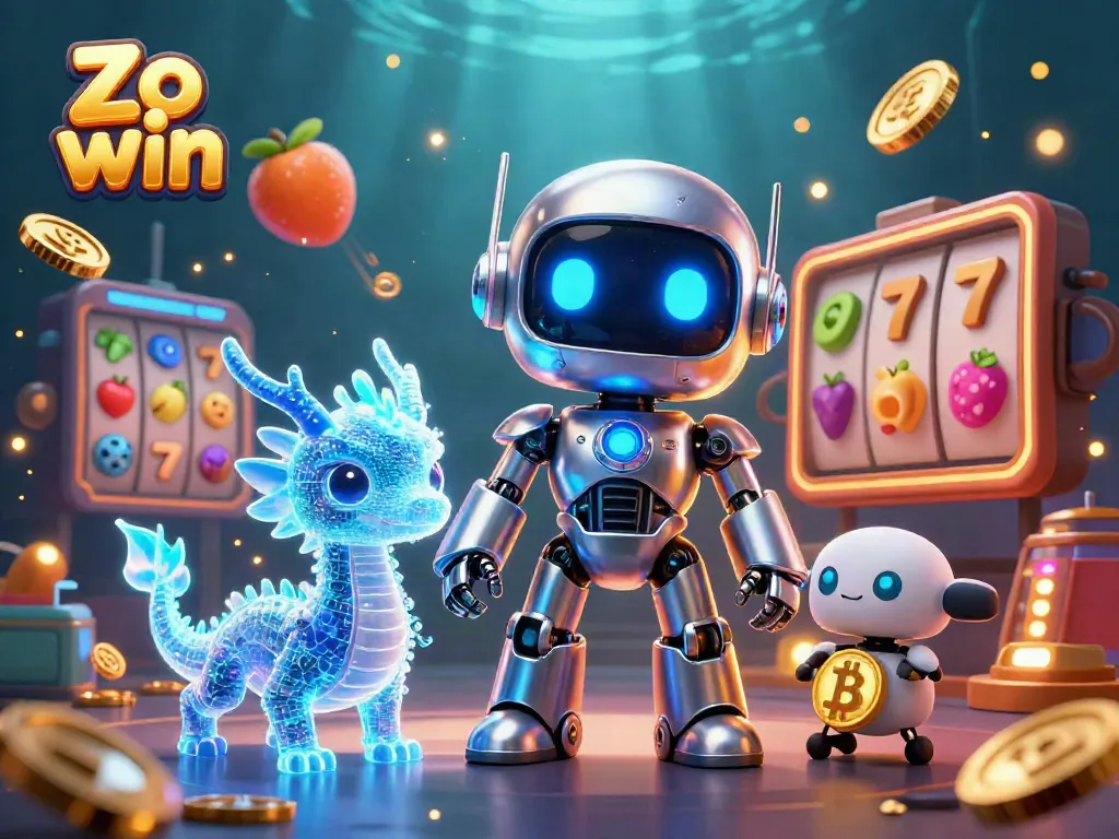 Zo win offers exciting slots gameplay surrounded by thrilling casino elements in a vibrant scene.