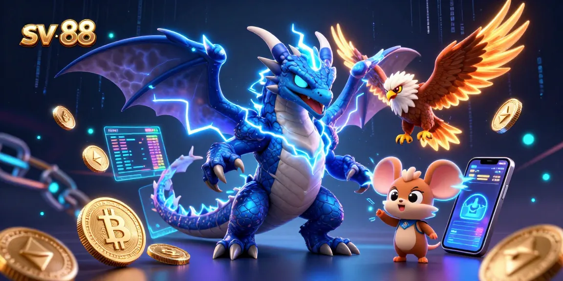 Engage with sv 88 online gaming adventures using a dynamic 3D casino illustration featuring thrilling characters and vibrant elements.