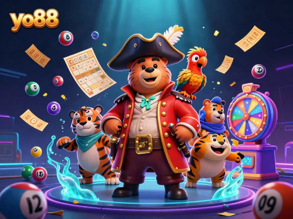 Experience the thrill of yo88 with vibrant elements of fun and adventure in this captivating 3D illustration.