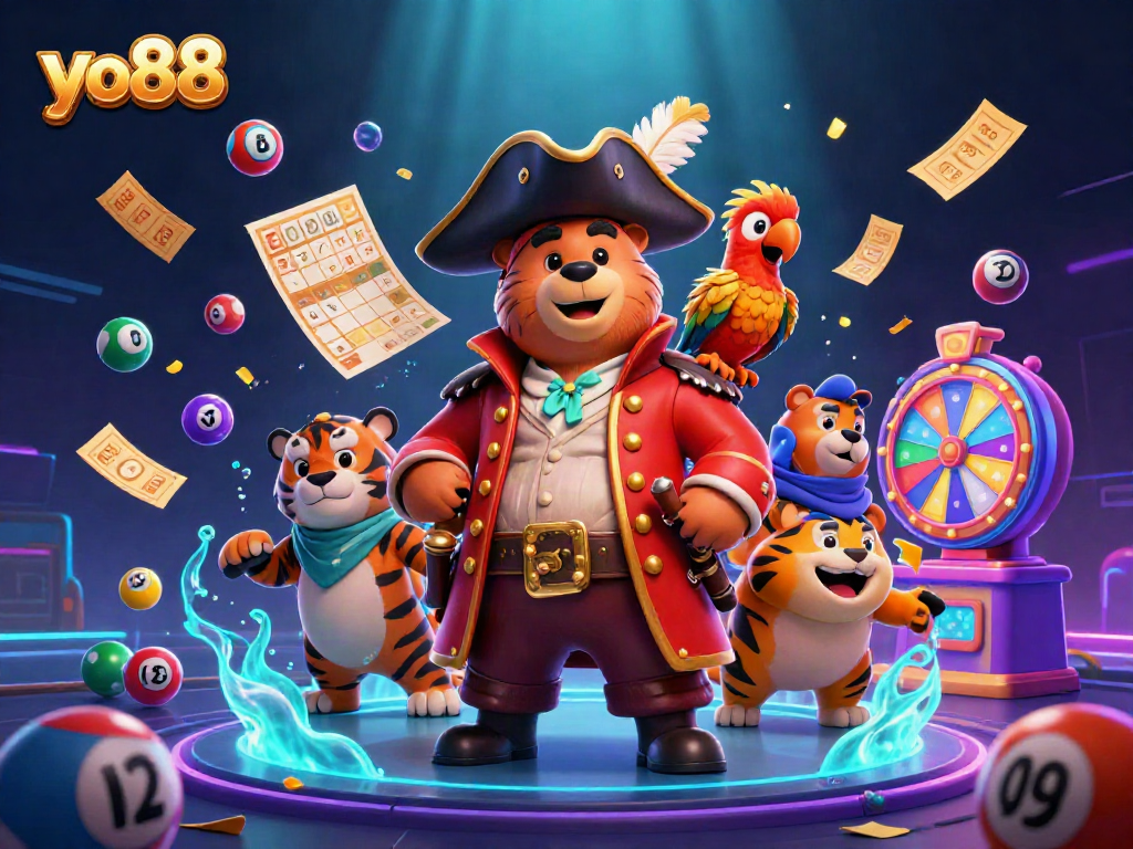 Experience the thrill of yo88 with vibrant elements of fun and adventure in this captivating 3D illustration.