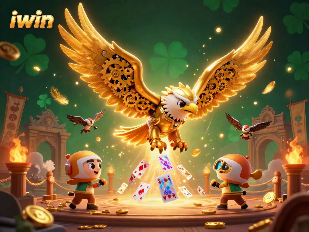 Experience iwin's thrilling gameplay with golden eagle and vibrant casino elements in action.