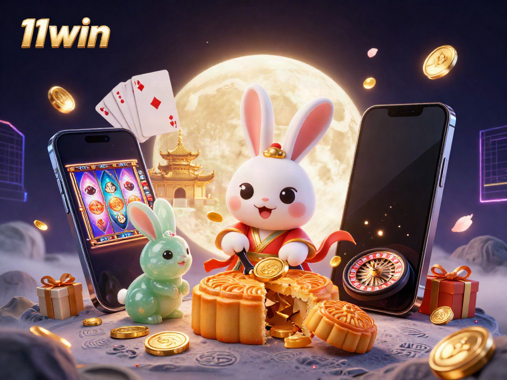 Experience thrilling gameplay at 11win with vibrant slot games and poker chips from the moon.