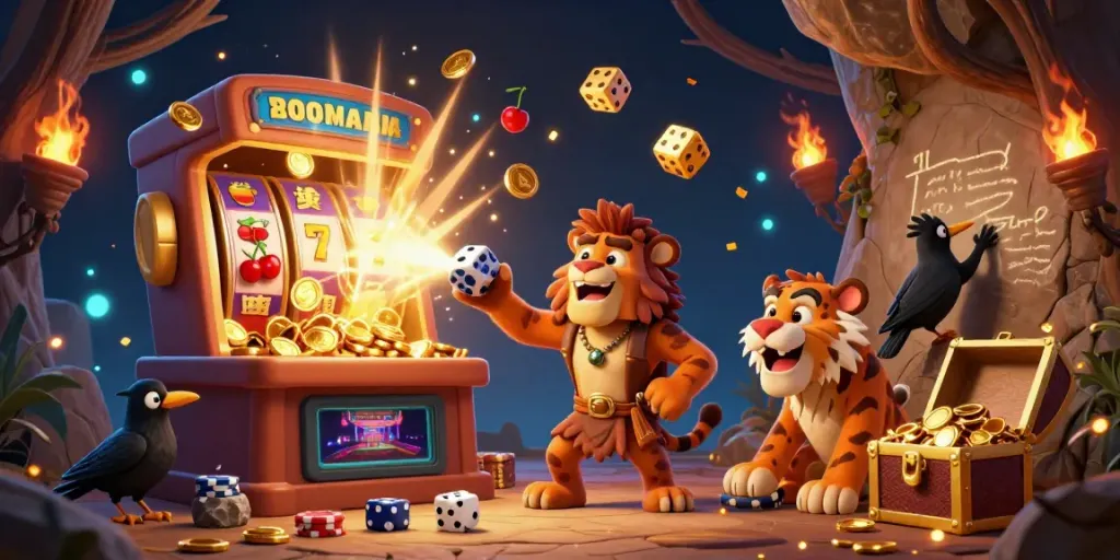 Experience thrilling gameplay at Fabet with a dynamic prehistoric casino featuring vibrant characters and captivating elements.