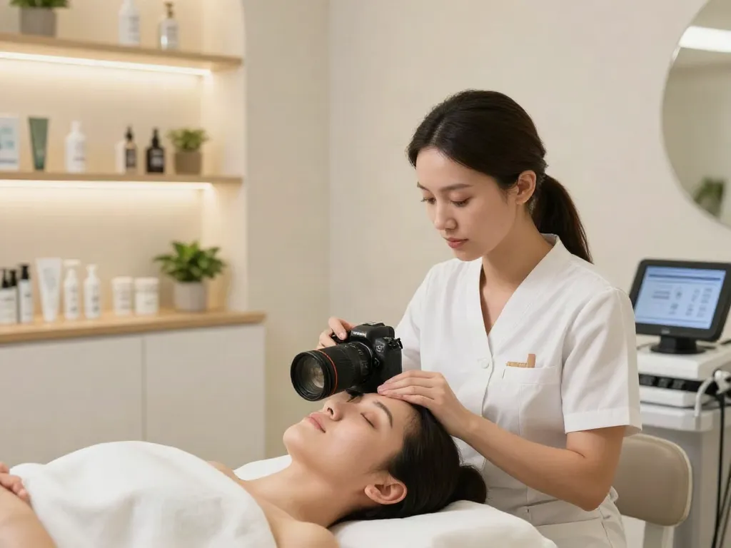 Augenringe wegbekommen mit professioneller Behandlung in einer einladenden Beauty-Klinik.