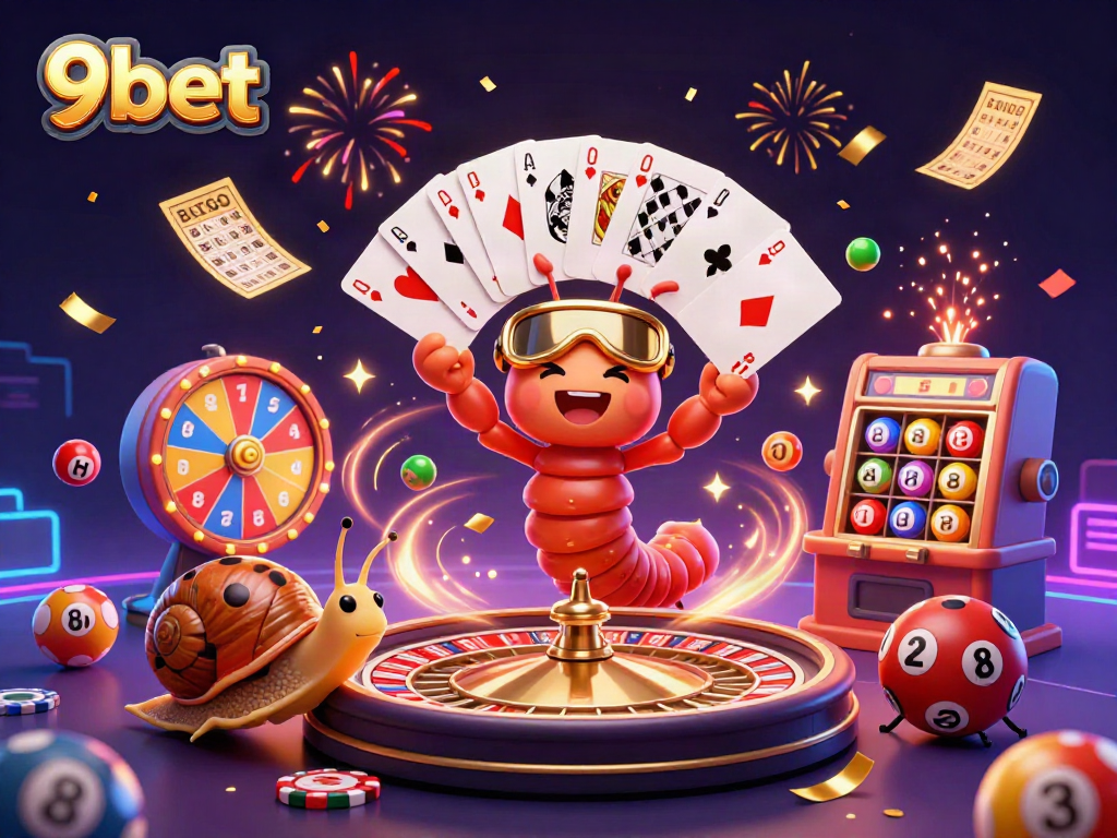 Experience winning excitement with 9bet's dynamic casino gameplay featuring colorful lottery elements.