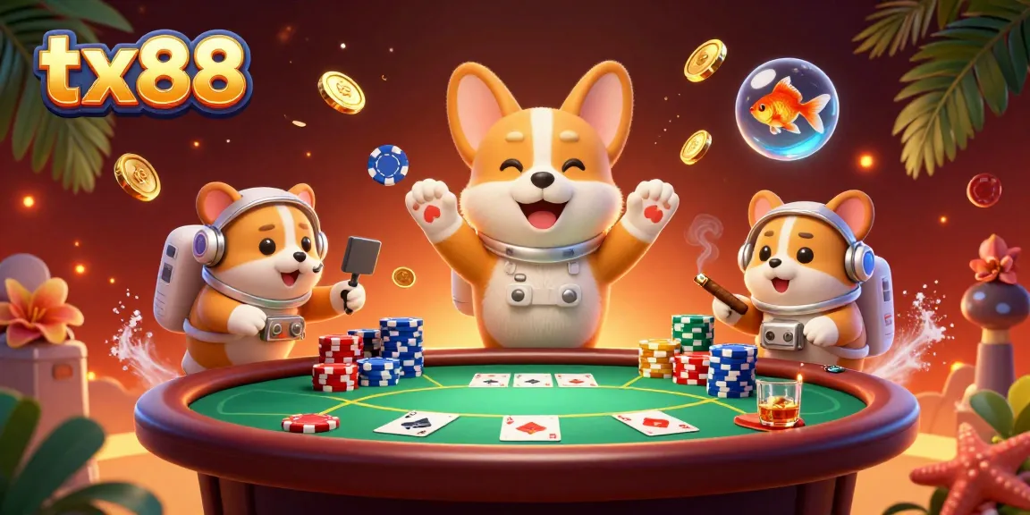 Experience thrilling casino action with tx88 in a vibrant 3D casino space scene.